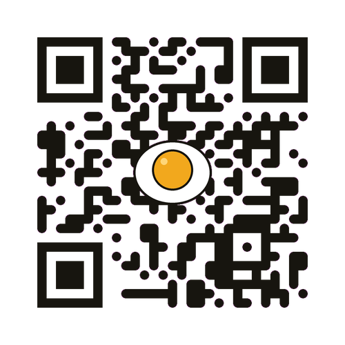 Pressed Eggs QR code with egg mark
